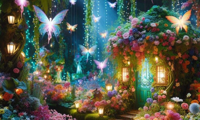 Domek z magicznym ogrodem, wygenerowane przez AI