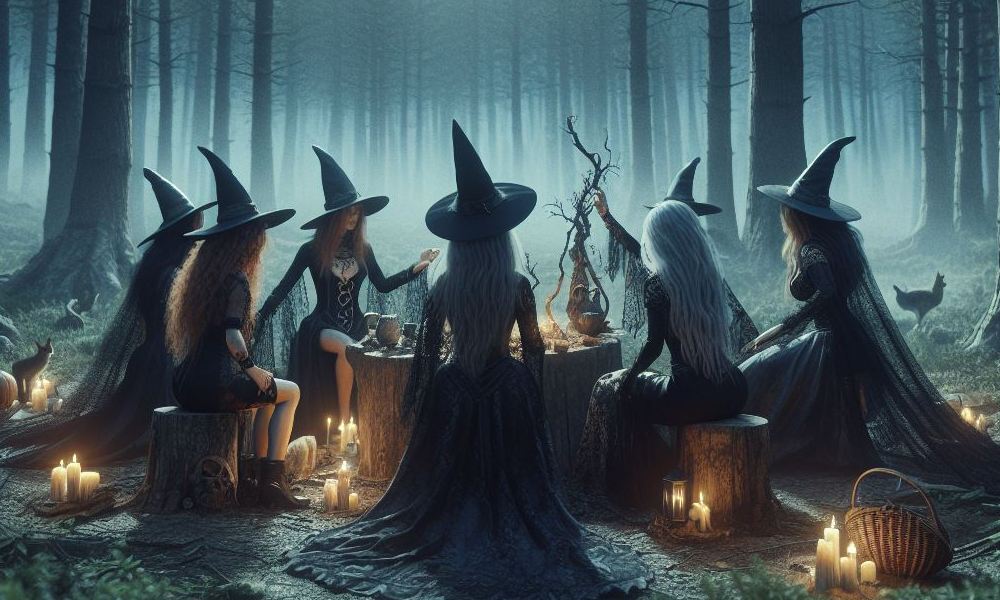 Wiedźmy z Łysej Góry podczas sabatu czarownic