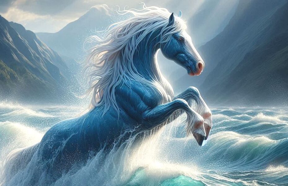 Kelpie w rwącej rzece