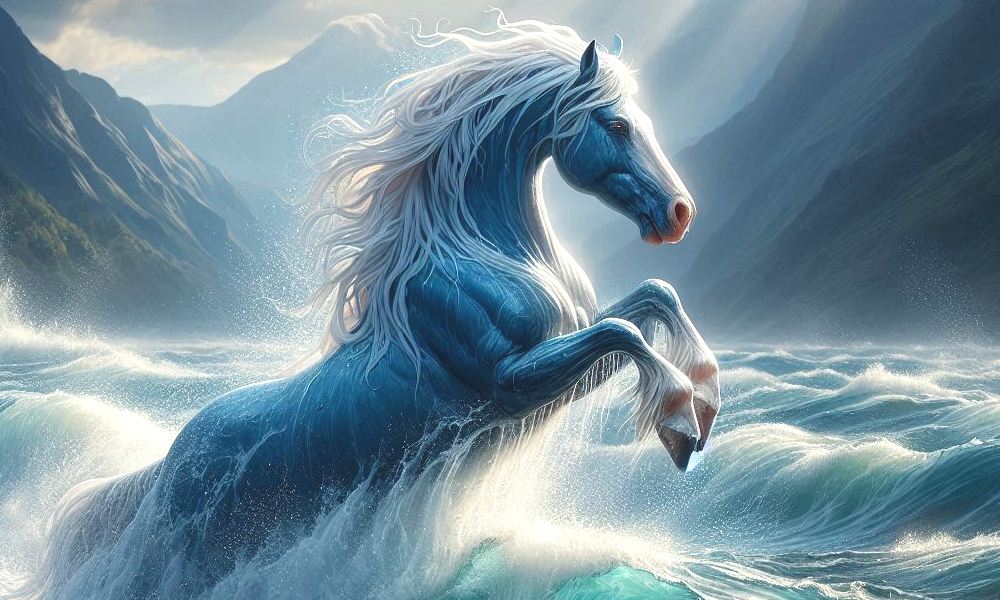 Kelpie w rwącej rzece