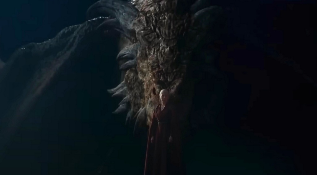 Rhaenyra i Vermithor, screen z trailera 2. sezonu Rodu Smoka