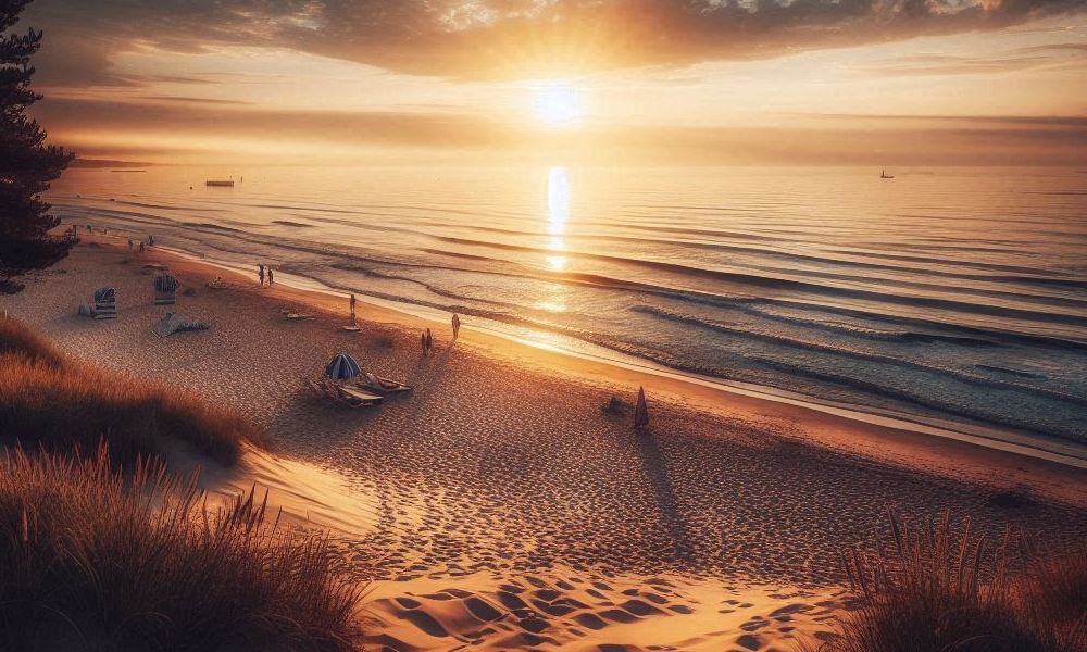 Widok na morze na Półwyspie Helskim