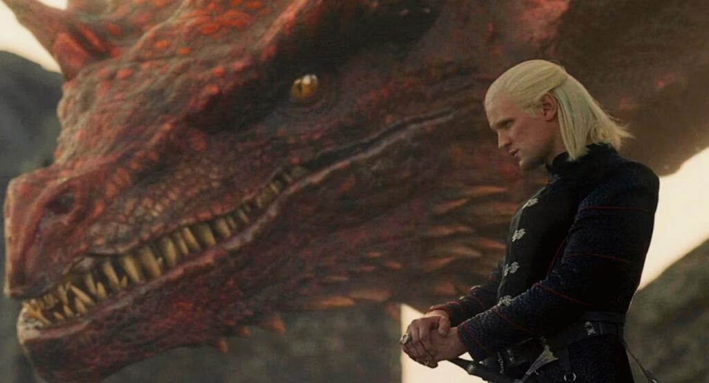 Daemon Targaryen i Caraxes, screen z YouTube