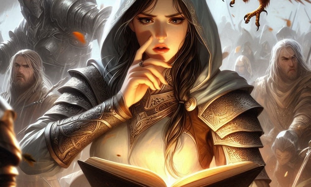 Fantastyka - bohaterka z magiczną księgą