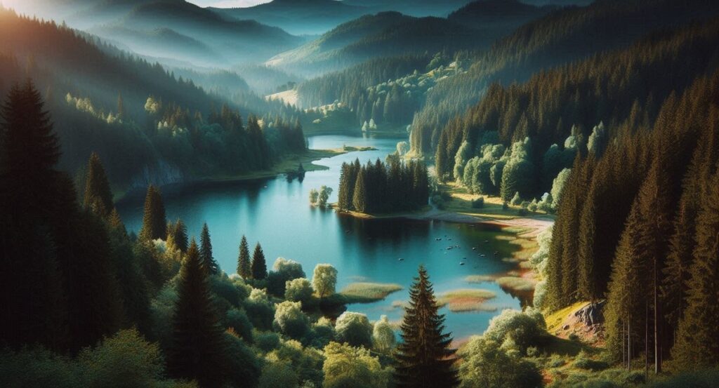 Jezioro Retno, wizualizacja