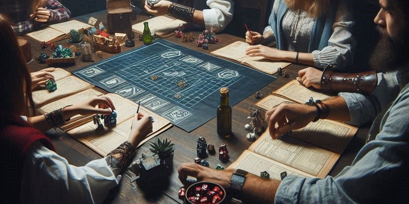 Kości RPG podczas rozgrywki