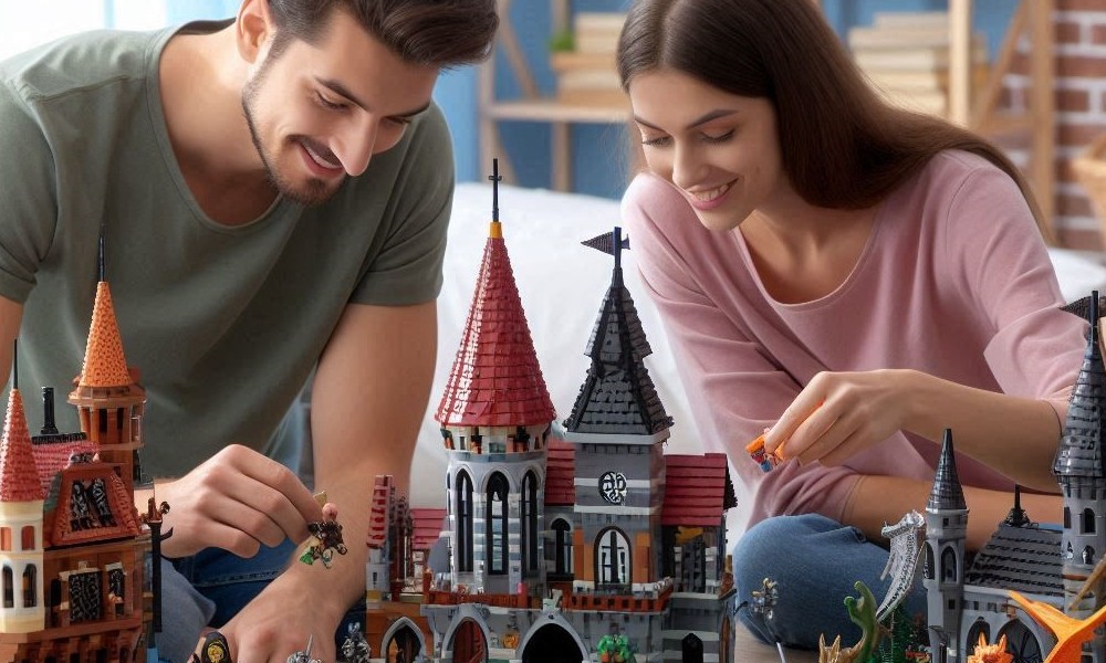 Kreatywność w LEGO - para układająca klocki