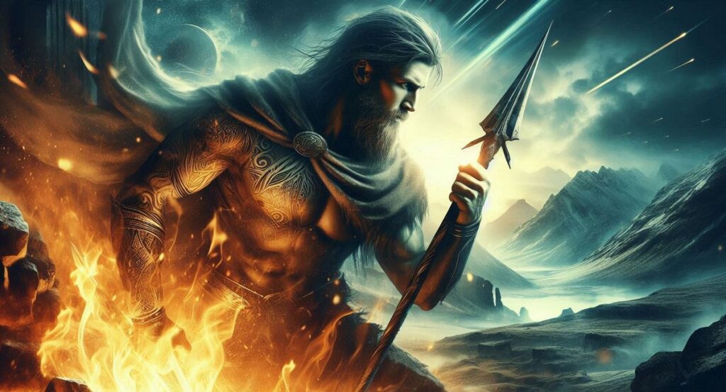 Grafika prezentująca Cuchulainna