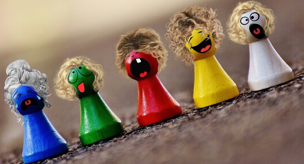 Pionki do gry z buźkami