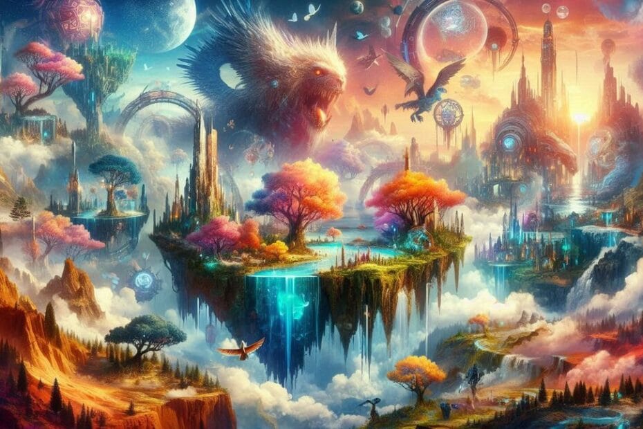 Magiczne światy fantasy - kolorowe, pełne fantastycznych istot, latających wysp i kolorów