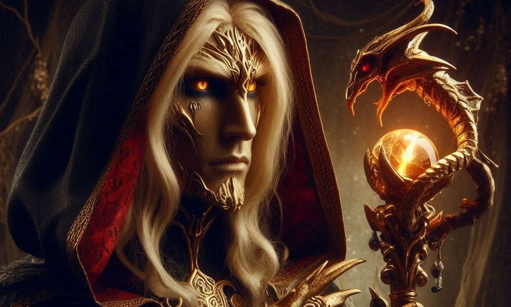 Archetypy postaci w fantasy - białowłosy mag w kapturze