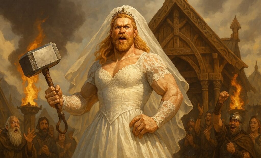 Thor w sukni ślubnej na swoim ślubie