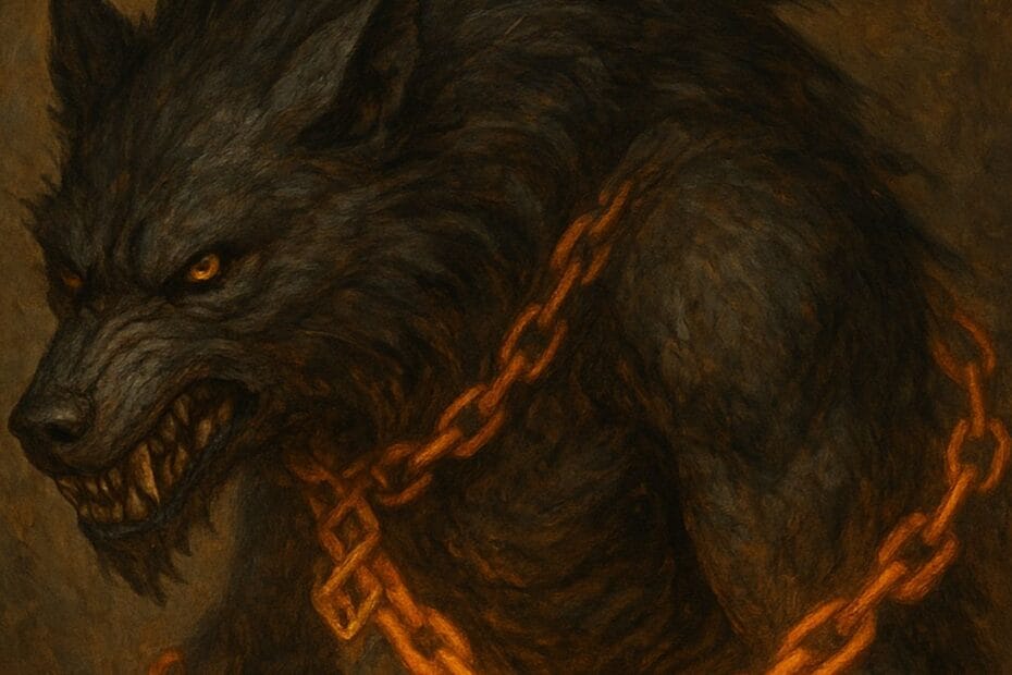 Uwięzienie Fenrira - bestia spętana Glaipnirem