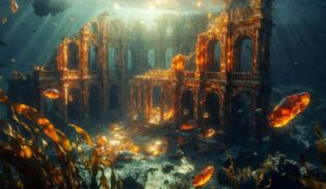 Legenda o Juracie. Ruiny bursztynowego pałacu na dnie Morza Bałtyckiego.